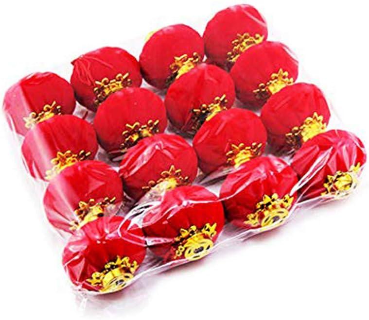 Yahpetes Red Lantern 16 Pcs Lucky Hanging Lanterns Decoration 1.97"X2.17" New Year Wedding Party Hang Mini Lantern Home Decoration for Chinese Spring Festival and Celebration