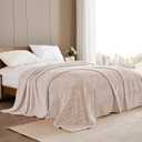 Exclusivo Mezcla Fleece Bed Blanket King Size, Super Soft and Warm Blankets for Couch, Sofa and Bed Waffle Textured, Cozy, Fuzzy and Lightweight (Heather Camel, 90x104 Inches)