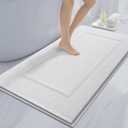 Bathroom Rugs 30" x 60", Non-Slip Extra Soft Absorbent Bath Rugs, Machine Washable Quick Dry Bath Mats for Bathroom Floor, Shower, Bathtub and Sink, White