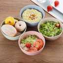 Lnrkai 5 PCS Pink Cereal Bowls, 24 OZ Unbreakable Wheat Straw Bowls, Injection Molded Polypropylene (PP), Modern Style, Round, 5.9 x 3.1 Inches, Dishwasher & Microwave Safe
