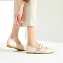 Womens Mary Janes Flats Shoes Ballet Flats Black Dress Shoes,Memory Foam Insole,Soft Synthetic Leather,with Strap