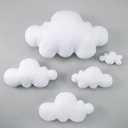 5 x Hahafelt 5 Pack Cloud Decor Artificial 3D Fake Cloud Shape Props for Baby Nursery Room Wall Decorations DIY Decorative Ceiling Hanging Ornament for Baby Shower Decor