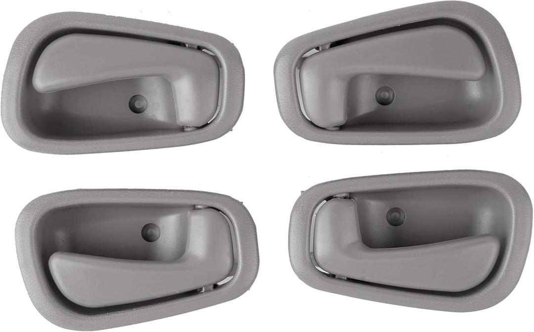 NPAUTO Interior Front Rear Door Handles Driver Passenger Side Pair Replacement for 1998 1999 2000 2001 2002 Toyota Corolla Chevy Prizm Manual Lock, Gray