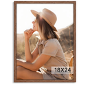 Light Walnut 18x24 - Single Frame - Rustic Woodgrain 18 x 24 Poster Frame with Plexiglass for Wall Gallery Display, 18x24 Picture Frame for Puzzles, Artwork, Photos and Posters - Ideal Christmas Day