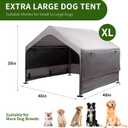 Summertrail Extra Large Dog House Outside, Dog Tent Outdoor, Big Dog Shade Shelter Doghouse Canopy with Three-Sided Breathable Mesh Windows, Gray Sun Rain Cover for Pet Cat Livestock 4'x 4'x 3.3'