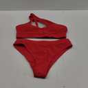 NAFLEAP One Shoulder Cutout Bikini Set for Women High Waisted Bottom Swimsuit Two Piece Bathing Suit (Medium, 1-red)