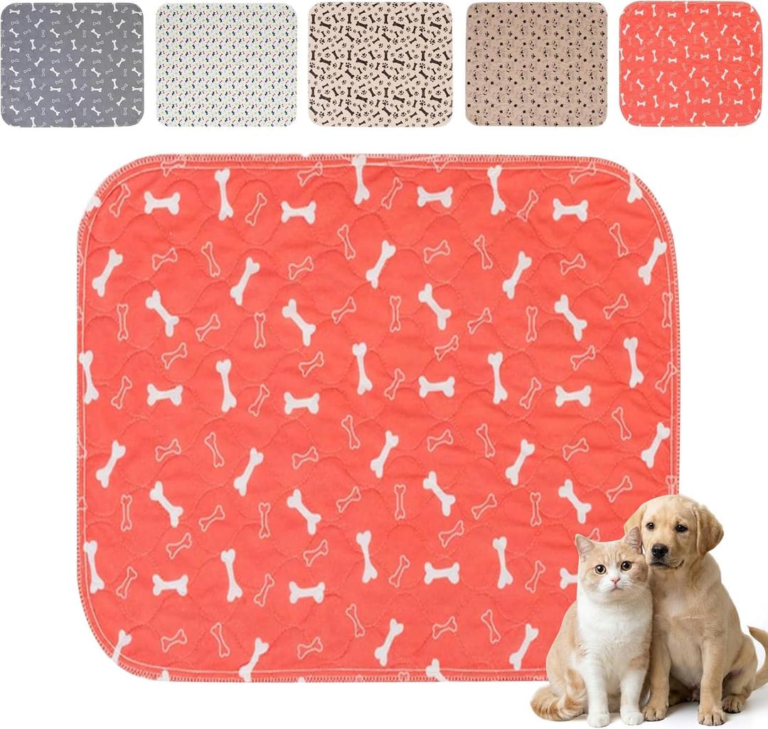 Puppy Pee Pads with Pheromones,Forever Pad,Washable Pee Pads for Dogs,Reusable Dog Pee Pads,Waterproof and Leak-Proof,Non-Slip Base Training Pad Suitable for Home and Dog Crates(Red,M)