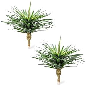 Saki Decor 2 PCS Artificial Agave Unpotted Plants, 24-Inch
