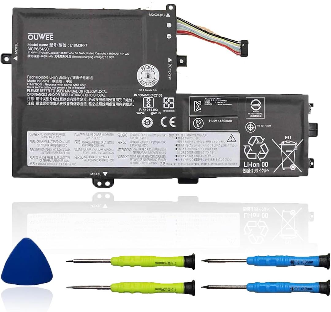 L18M3PF7 Laptop Battery Compatible with Lenovo ideapad S340-14IML/14API/14IIL/14IWL C340-15IWL/15IIL S340-15IWL/15API/15IIL Flex15IWL Series L18C3PF7 L18L3PF3 L18M3PF6 L18C3PF6 L18L3PF2 52.5Wh
