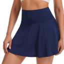 Womens Tennis Skirts with Shorts High Waisted Pleated Running Casual Pickleball Golf Skirts with Pockets M