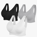 Womens Sports Bras, Yoga Comfort Seamless Stretchy Sports Bra for Women 3 Pack, XL
