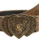 Women's Western Belt Vintage Studded Floral Leather Belts for Jeans Pant Dress