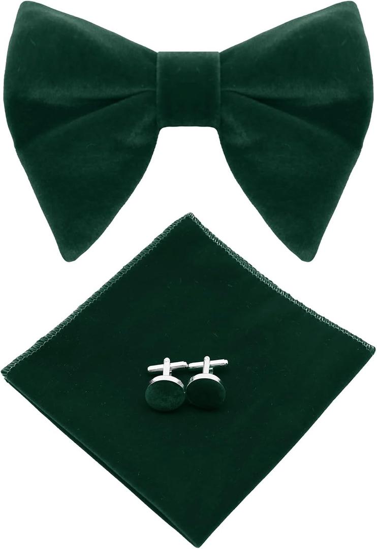 Men's Velvet Bow Tie, Pre-Tied Adjustable Bowties, Silk Black Neckties for Men Women for Party Business Gift