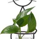 Marbrasse Desktop Glass Planter Vase Holder, Modern Creative Cat Plant Terrarium Metal Stand for Hydroponics Plants Home Garden Wedding Decoration Outdoor Planter Ideas (Style 2) (Jklw308-16)