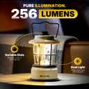 LUXPRO Retro LED Lantern - Battery-Powered Emergency Lantern - Water Resistant - Bright LED Lamp for Indoor & Outdoor Use - Use for Tents, Hiking or Hurricane Prep (Beige, Pack of 1)