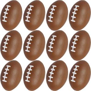 Mini Foam Footballs 12 Pcs Pack | 3.25 Inch Party Favor Balls for Kids | Mini Football Stress Ball Bulk | Toy Sports Little Footballs | Big Game Party Decoration Balls | Small Foam Football for Kids