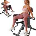 HA1 2-in-1 Hip Abductor and Adductor Machine, Glute & Inner Thigh Workout Equipment for Home Gym, Leg Workout and Booty Builder with 6 Adjustable Resistance Bands and Dual Foot Bar