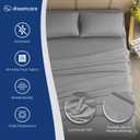 DREAMCARE King Size Sheets Set 4 pcs Cooling Sheets up to 21 Deep Pocket King Sheet Set Hotel Luxury Sheets & Pillowcases Superior Softness 100% Fine Microfiber with Side Pocket Light Gray