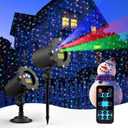 Fimilo Firefly Laser Light Projector, RGB Christmas Laser Landscape Lights Outdoor, Waterproof Firefly Light Projector with Remote,12 Moving Effect, Timer, 2 Installation for Wedding Party Holiday