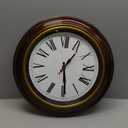 Bernhard Products Extra Large Wall Clock 18 Inch Quality Quartz Silent Non Ticking, Battery Operated for Home/Living Room/Over Fireplace Beautiful Decorative Roman Numeral Stylish Clock, Light Brown