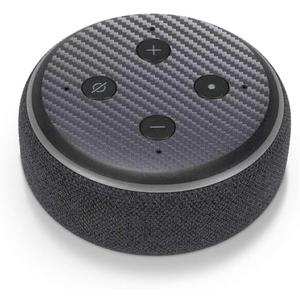 Skinit Decal Audio Skin Compatible with Amazon Echo Dot 3 - Officially Licensed Silver Carbon Fiber Specialty Texture Material Design