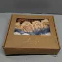 Ling's moment Artificial Flowers Fake Silk Dahlia Faux Foam Roses Combo for DIY Wedding Bouquets Centerpieces Arrangements Bridal Shower Party Home Decorations, Navy Blue & Burnt Orange, 24pcs