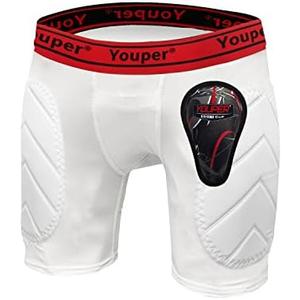 Youper Boys Youth Padded Sliding Shorts with Soft Protective Athletic Cup for Baseball, Football, Lacrosse size Y-S