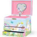 Giggle & Honey Musical Jewelry Box for Girls,Unicorn Toys for Girls 4-6, Easter Gifts for Kids, 6.8 x 5.3 x 6 in