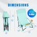 SUNNYFEEL Low Beach Chair 2 Pack, High Back Folding Beach Chairs for Adults with Cup Holder & Side Pocket, Lightweight Backpack Sand Chair Portable for Beach Camping Concert Lawn, 1.8 ft x 2.2 ft x 2.65 ft