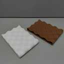 Minimalist Jewelry & Keys Tray Set of 2  White & Light Brown | Modern Decorative Organizer for Sunglasses, Rings, Necklaces & Everyday Essentials | Ribbed Wave Design Storage Dish