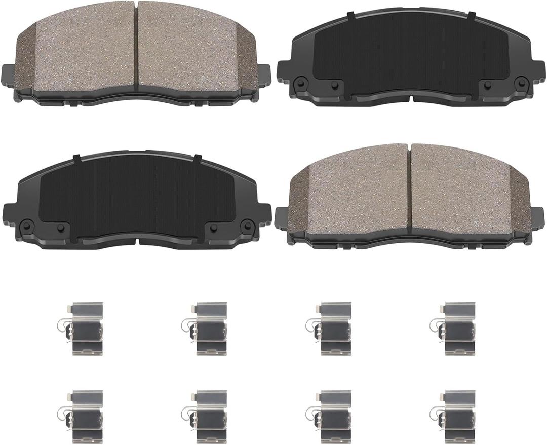 Front Ceramic Disc Brake Pad Set D1589 Replacement For Chrysler Pacifica 2017-2019, Pacifica 2020-2023(Hybrid Limited/Touring L), For Dodge Grand Caravan 2012-2020, For 2012-2015 Ram C/V