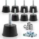 NEWBYTEK Adjustable 1/4" Rubber Threaded Furniture Levelers - 8 Pack | Screw-in Table Chair Feet Glides for Chairs, Tables, Cabinets, Patio Furniture