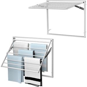 2 Pcs Wall Mount Clothes Drying Rack 26 X 31.5 Laundry Room Organizer Laundry Drying Rack Foldable Stainless Steel Drying Rack Clothing Space Saver Laundry Rack for Hanging Clothes Sock Towel