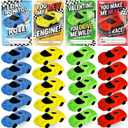 2 x 24pcs Valentines Day Cards for Kids School with Car Erasers,Valentines Day Gifts School Exchange for Kids Boys Girls Classroom Prizes Party Favors Toys