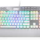 Redragon K550 RGB Gaming Keyboard, 104 Keys + 12 Macro G Keys Wired Mechanical Keyboard w/Aluminum Top Plate, Custom Clicky Purple Switch, Extra USB Port & Wrist Rest