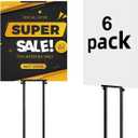 WHAUU 6Pack Sign Holder Display Stand,Heavy Duty Adjustable Pedestal Sign Stand Up to 75 inch,Double-Sided for Board & Foam,Sign Stand with Base,Fit Wedding,Restaurant,Business(Poster not Included)