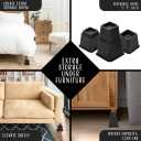 HOLDN STORAGE Adjustable Bed Risers and Furniture Risers-Stackable Bed Lift 3, 5, or 8 Inch-Set of 4 Bed Risers-Heavy Duty-Perfect for College Dorms- Supports up to 1,300 lbsFits Legs up to 2.75 W