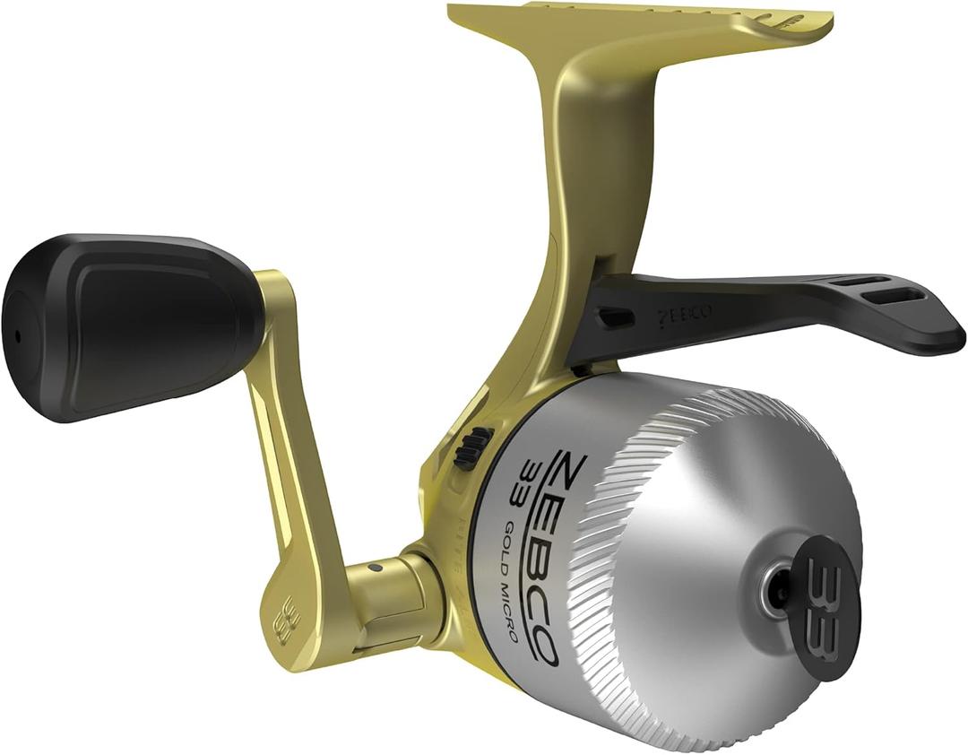 Zebco 33 Gold Spincast Fishing Reel, Changeable Right or Left-Hand Retrieve, All-Metal Gears, Pre-Spooled with Zebco Cajun Fishing Line, Silver/Gold