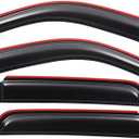 Lightronic Extra Durable Clip-on in-Channel Auto Vent Window Visor, Fits 2002-2007 Jeep Liberty, UV Protection Rain Guard, Original Window Deflector, No-Drill Easy Install, Dark Smoke, 4-Pcs