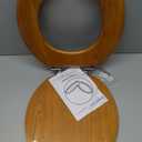 Angel Shield Durable Wood Veneer Natural Toilet Seat Metal Hinged Easy Clean Anti-scratch American Standard(Round,Wood Color)