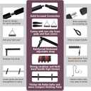 Pilates bar kit Multiple Fitness bar with Resistance Bands, Ab Rollers.Core Strength Training Equipment. Squat Machine for Men and Women.Portable Home Gym Pilates bar kit for Full Body Training Women