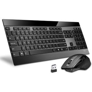 RAPOO Wireless Keyboard and Laser Mouse Combo,Multi Device (Bluetooth 4.0+3.0+2.4G) Keyboard and Mouse Set,Ultra-Slim Computer Keyboard Compact Design for Windows/Android/Mac OS