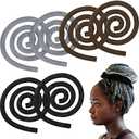 6 Pieces Iron Wire Embedded Hair Ties Dreadlocks Hair Ties for Women & Men Spiral Lock Hair Tie Bendable Holders for Thick Curly Hair(Black, Gray, Brown)