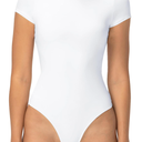 Sunzel Bodysuits for Women with Tummy Control- Crew Neck Short Sleeve Thong Body Suits Sexy Compression T shirts Tops, Large