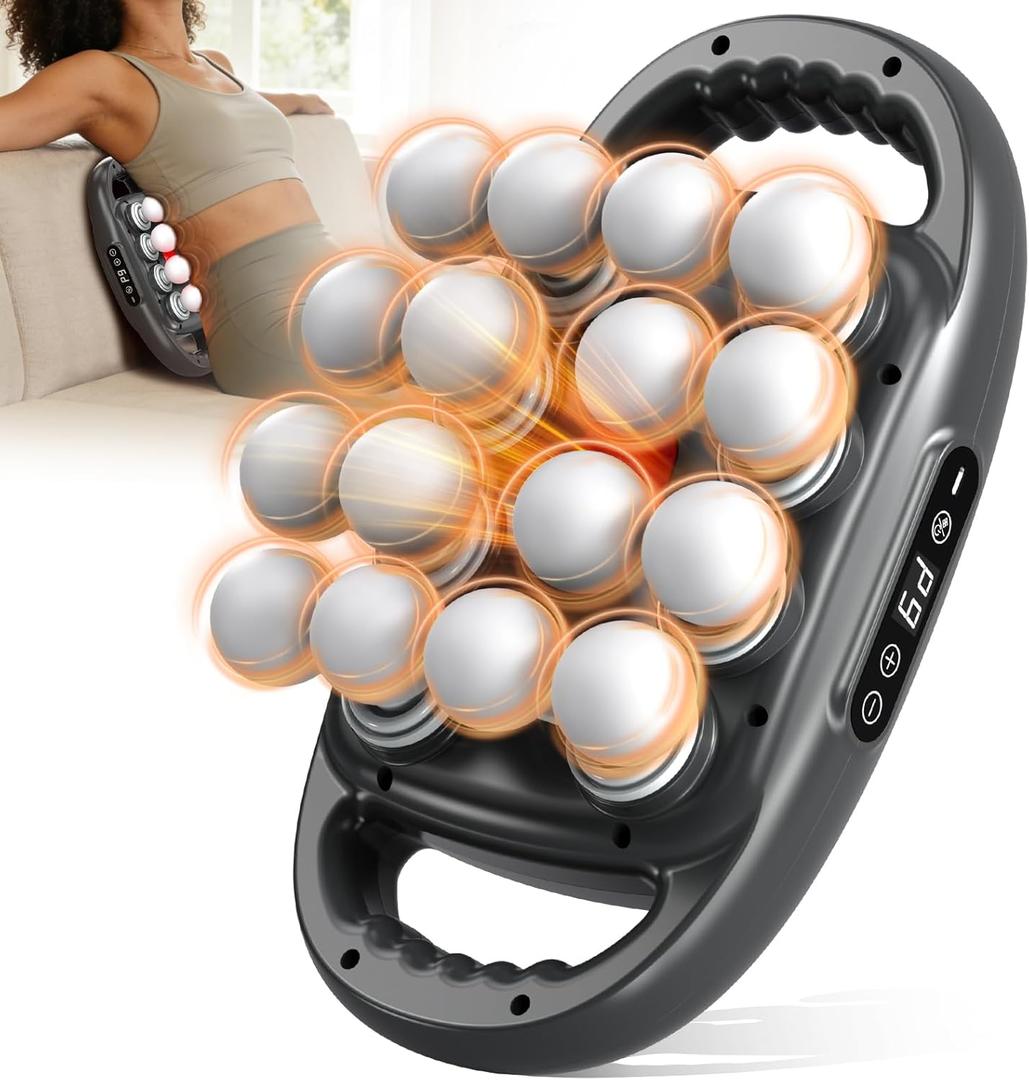 16 Head Massage Gun Deep Tissue, Percussion Massager with 9 Modes & 9 Intensities, Back Massager for Pain Relief Deep Tissue, Noise-Free, for Shoulders, Legs, Foot, Neck Massager, Massage Tools (Dark Grey)