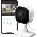 TP-Link Tapo 1080P Indoor Security Camera for Baby Monitor, Dog Camera w/Motion Detection, 2-Way Audio Siren, Night Vision, Cloud & SD Card Storage, Works w/Alexa & Google Home (Tapo C100), Indoor, White