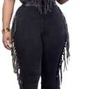 REASERAL Womens Fringe 2 Piece Lounge Outfits Short Sleeve Crop Top Flare Pants Workout Sets Casual Sweatsuit,Size XXL