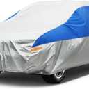 SUV Car Cover Waterproof All Weather for Automobiles, Outdoor Full Car Cover Snowproof Windproof UV Protection, Universal Fit for SUV. (Fit SUV Length 191-201 inch, Silver)