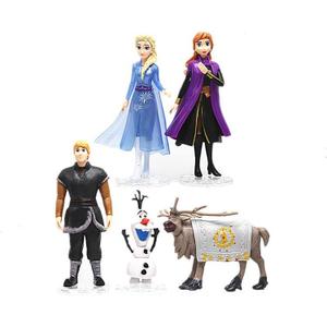 6 Pcs Movie Toy Figure Toys Party Birthday Decorations Toy Story Collection (Anna and Alsa Princess 5pcs A)