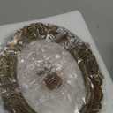 Vicenpal 3 Pcs Tiny Picture Ornate Frames 5 x 7 Inch Small Vintage Oval Picture Frames Gold Vintage Baroque Ornate Antique Resin Frame Table Top Display Frame for Home Wedding Decor (Brown)